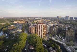 the brentford project, showing the neighbourhood among foliage and near the water